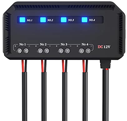 Kriogor Blocs ATC/ATO avec Relais, Porte Fusible Voiture 12v, 4 Voies Boîte à Fusibles, Indicateur LED pour Bateau, Fourgonnette et Voiture