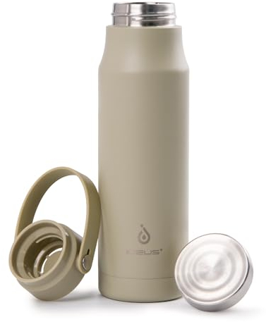 IDEUS® Vakuumisolierte Wasserflasche, 24oz (710ml) Edelstahl Doppelwand Flasche Metall Sport Kantine mit auslaufsicherem Schraubverschluss (710ml,Celadon)