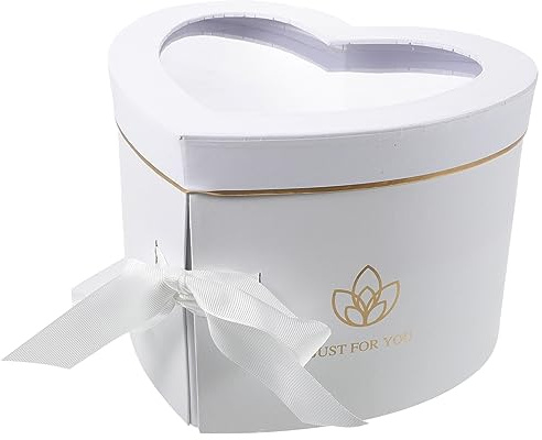 Mobestech Double Layer Heart Shaped Box Rotating Packaging Container for Presents for Valentine Day Weddings Anniversaries and Special Occasions Cardboard Design