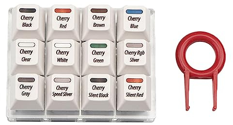 MONOJLY Keyboards Cherry MX Tester Sampler Mechanische Tastaturen Testwerkzeug mit Tastenkappen-Abzieher 12 Tasten