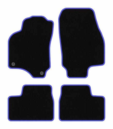 Wielganizator Alfombrillas para Opel Astra G Cabrio, Coupé, Bertone 1998 – 2009 – Terciopelo – Accesorios para Coche – Práctico Felpudo – 4 Piezas – Negro y Azul | Apto para Cabrio/Coupé/Bertone; alfombra de terciopelo (polipropileno), aprox. 6,5 mm, antideslizantes