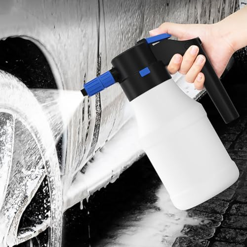 CRGANGZY 1,5 l multifunktionale Autowasch-Schaumsprühflasche, 2300 mAh Akku, elektrischer, leistungsstarker Schaumsprüher, wiederaufladbarer USB-Schaum-Detaillierungssprüher, for Autowäsche