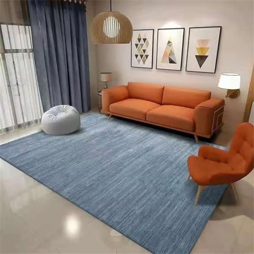 RUGMRZ Tepiche Für Schlafzimmer Wohnzimmer Teppichs Blauer minimalistischer Design-Schlafzimmerteppich Sofateppich waschbar Flickenteppich Waschbar 50X80CM
