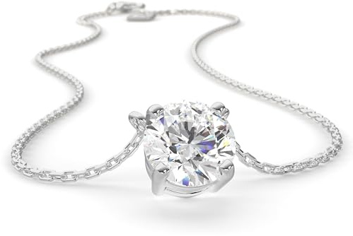 SERASAR Halskette Damen Kette Silber Schmuck Frauen mit Anhänger Edelstahl Silver Necklace Stein Edelstein