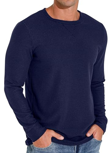 Sailwind Herren Suéter de Cuello Redondo de Manga Larga de Estilo Básico para Hombre, azul marino, M