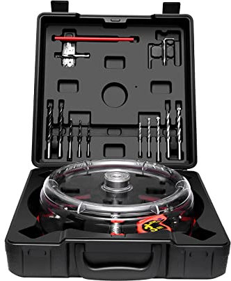 Ovshnrr Fresa Circolare Regolabile 40-200mm con Coperchio Antipolvere, Fresa per Cartongesso, Sega a Tazza Circolare per Legno, Cartongesso, Plastica e Compensato