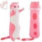 Sausudols Peluche Gato Larga Almohada 50 cm, Suave Peluche Gato Cojines de Peluche, Plushie Juguete Regalo para Cumpleaños, Navidad y San Valentín, Rosa