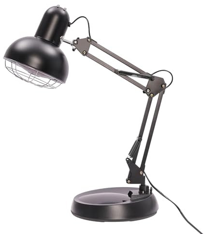 Donened - Lampada a infrarossi, lampada a raggi infrarossi, 220 V, 150 W, per uso domestico, pieghevole su un tavolo, regolabile in altezza, nero, luce a infrarossi, luce rossa