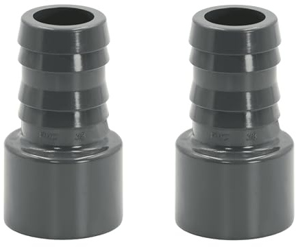 HAF® 2X PVC Druckschlauchtülle mit 38mm Schlauchtülle x 50mm Klebemuffe - Druckschlauchtülle aus grauem PVC-U für Poolverrohrungen und vieles mehr...Qualität: Made in Europe. Menge: 2 Stück