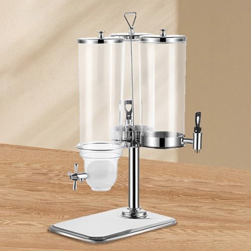 SanzIa Heavy-Duty Rotary 3.5L Cereal & 6L Beverage Dispenser Combo with Drip-free Faucet Food Storage Containers, Commercial for Restaurants or Home Kitchens