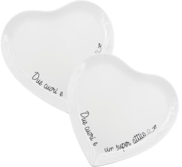 LA PORCELLANA BIANCA - Gli Onesti Set 2 Piattini Cuore ⌀ 17 cm, Porcellana