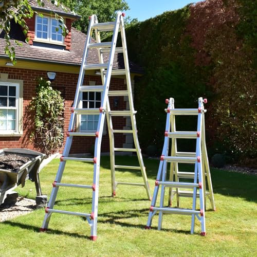 BPS Telescopic Multi Purpose Ladders | Aluminium Ladder | EN131 | Step Stair Ladder | Easy Use (5.30m)
