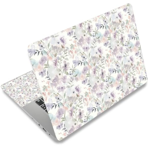 Mibbxea 15-15,6 Zoll Vinyl Laptop Skin Sticker, Wiederverwendbare Laptop Aufkleber für 13 13,3 14 15,4 Zoll Netbooks, Dekorative, Kratzfest, Wasserdicht, Staubdicht (085 Blumen)
