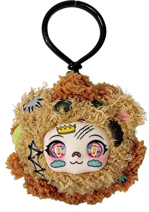 Kuscheltier Löwe, niedliches Plüschtier für Kinder Erwachsene, Begleiter für Rucksack Ranzen Tasche, Kawaii Stofftier, Geschenk für Jungen Mädchen Freunde, Schlüsselanhänger Glücksbringer 10cm