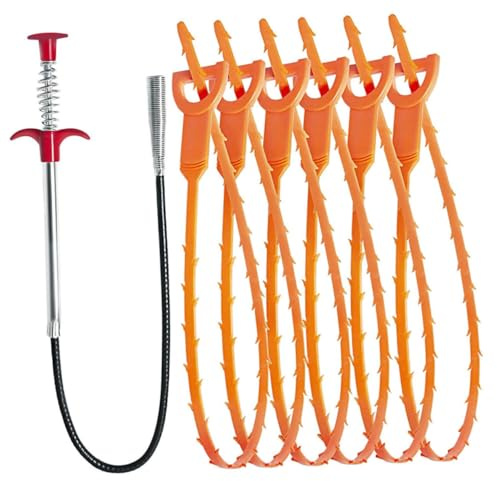 SHINEOFI 6 Pièces Dispositif De Débouchage De Toilettes Outil De Nettoyage Et Crochet Pour Canalisations Lavabo Et Siphon De Sol