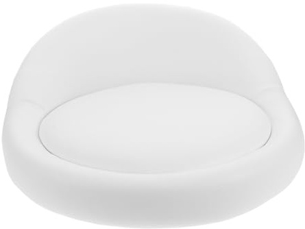 KONTONTY Rundes Rutschfestes Pu Ersatzkissen für Barhocker Weiß | Wasserfest, Schaumstoffpolsterung für Stuhl und Hocker, Minimalistisches Design für Zuhause und Riegel
