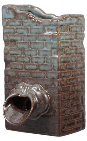 Happyyami Indoor Water Fountain Ceramic Wall Versatile Fish Decor for Garden and Office Elegant Aesthetic with Relaxing Sound for Fish Tanks and DIY Fountains