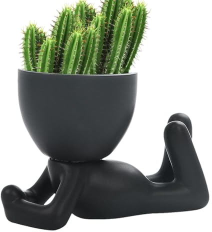 Vaso per piante grasse in ceramica con drenaggio, vaso decorativo a forma