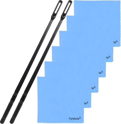 Flute Cleaning Kit, Including 2 Flute Cleaning Rod & 6 Flute Cleaning Cloth, Flute Cleaning Care Set Specially Designed for Deep Cleaning of Stains on Flute