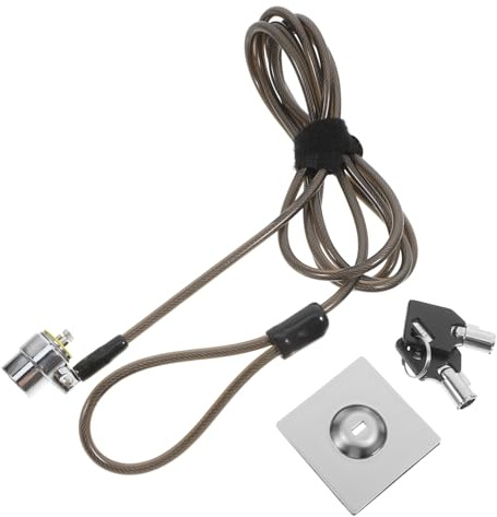 Mikikit Candado con Cable Antirrobo de 1.9 M de Aleación de Zinc para Portátil y Bloqueo Seguro para Ordenador en Casa y Dormitorio