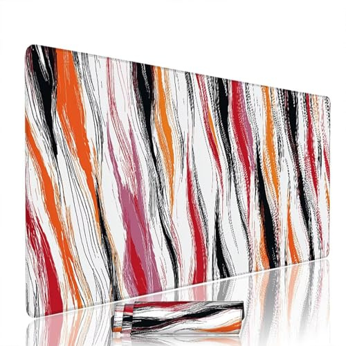 Tapis de Souris Abstrait sous Main Bureau Tapis de Souris Gaming XXL 1400x600x3mm Mouse Pad Caoutchouc Couleur Grand sous Main Gamer Accessoires PC Antidérapant et Imperméable, pour Clavier w-10212