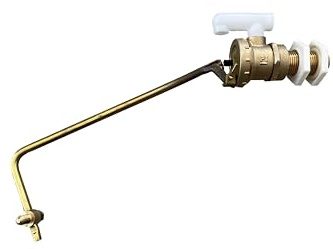 PlumbEZ Adjustable 1/2 Inch Part 2 Ball-Cock Float Valve with Ball/Float for Toilet Cistern & Water Tank, Ball Valve Ballcock for Cisterns & Water Troughs Part 2 Ball Valve (Without Float)