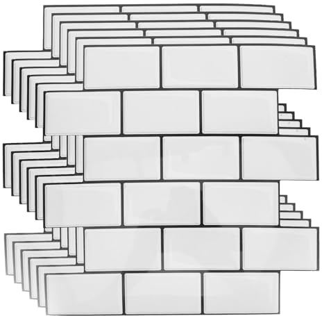 SHINEOFI Lot De 6 Autocollants Muraux Pour Carrelage Résistants À L'Huile Effet Pierre À Décoller Et Coller En Pvc