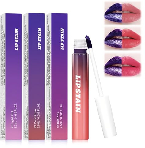 3 Piezas Lápiz labial Peel Off,Tinte labial desprendible,Mancha Labial duradera y desprendible,Lip Stain peel off con Acabado Mate, Adecuado para Mujeres y Niñas, Hidratante