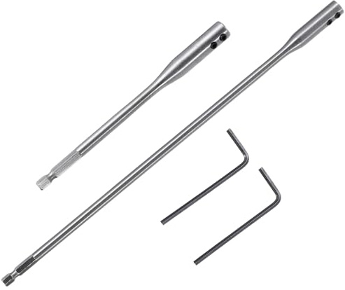PAMINGONO 4pcs Drill Bit Extension Set Hex Shank Wood Spade Drill Bit Extender Bars 150mm 300mm Lengths Carpentry Hand Tool