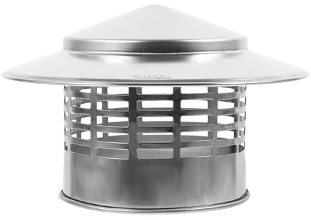 HEALEEP Tappo di Sfiato 110 Mm in Acciaio Inox 304 Cappuccio Antipioggia per Stufa, Copertura Protettiva per Scarico Tetto Ventilazione Migliorata e Installazione Facile per Uso Esterno