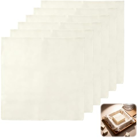 6 Piezas 50 x 50 cm Colador Algodón Puro, Paños Muselina para Cocinar, Bolsa Paño para Filtrar Liquidos, Filtro Leche para Cocinar, Tela para Hacer Queso, Reutilizable Tela para Queso de Algodón