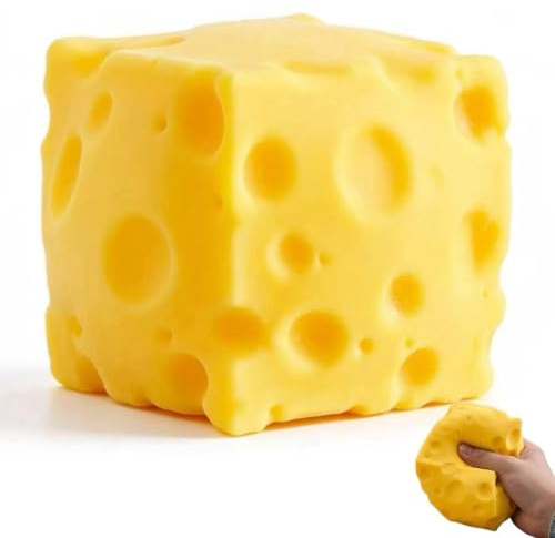 Käse Squishy Slow Rising, Gelbes Käse Quetschspielzeug, Weiches Anti Stress Spielzeug für Erwachsene und Kinder, Sensorisches Fidget Toy zum Drücken und Knautschen