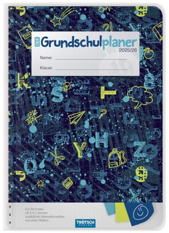 TRÖTSCH - Grundschulplaner Buchstaben 25/26: Planer Schülerkalender Hausaufgabenheft Timer für die Grundschule