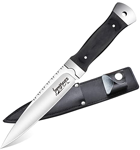 Japaknives Outdoor Messer Feststehend Klinge Scharf Survival Messer mit Holster D2 Stahl Gürtelmesser Leichte Bushcraft Messer für Hunter Wander Geschenk für Männer
