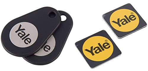 Yale P-YD-01-CON-RFIDT-BL Smart Door Lock Key Tags, Black, 2 Count (Pack of 1) & P-YD-01-CON-RFIDPB Smart Door Lock Phone Tag, Black, Pack of 2