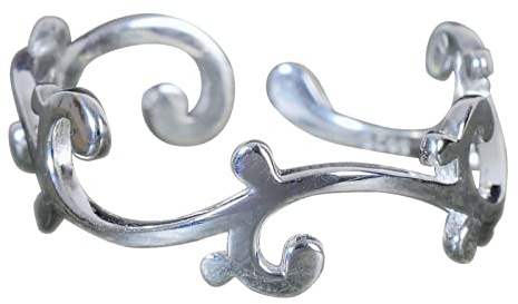 NicoWerk Damen Silberring Ranken aus 925 Sterling Silber Ethno Auffällig Verspielt Filigran Glänzend Verstellbar Offen SRI846