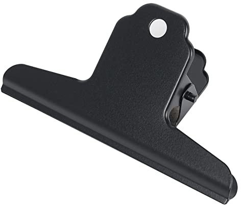 GUOKOFF 180mm Bulldog Clip, 6 Piezas Grande Pinza Bulldog para Oficina Escuela (Negro)