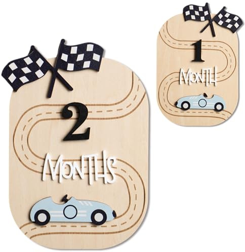 Baby Monthly Milestone Sign,1-12 Monthly Baby Milestone, Month Milestone Baby Boy, Baby Months Milestone, Newborn Photography Props Double-Sided (B15)