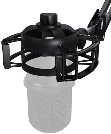 2026 Upgrade SoloCast Shock Mount, Professionelle Mikrofonspinne Halterung mit Pop-Filter, Kompatibel mit 5/8 & 3/8 Adapter