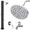 Inoamity Ducha Solar Jardín 35L - Temperatura Ajustable hasta 60°C, Rociador Giratorio 360° y Grifo de Pie - Duchas Piscina, Camping, Familiar