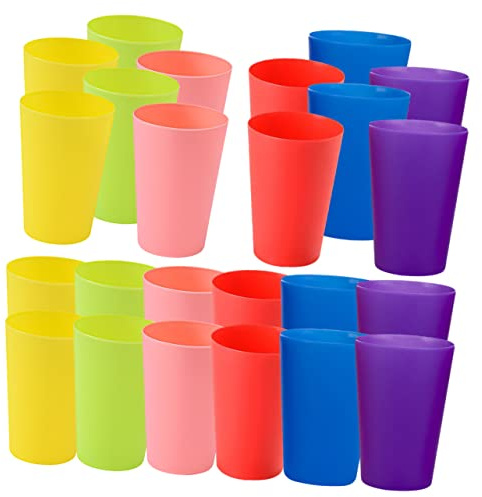 iplusmile 24 Stück Interaktives Teiliges Stapelbecher Spielset für Bunte Kunststoffbecher in Farben Fördert Feinmotorik Hand Auge Koordination und Konzentration für Kleinkinder und