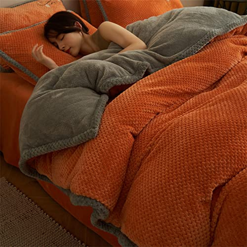 Cozy 180 Coral Fleece Bedding Set Thick Velvet Duvet Cover Winter Warm Flannel Blanket Perfect for MotherDaughter Duo Soft Coralina Bedspread.