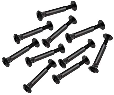 JUVA Furniture Screws M4 Sleeve Screws Connection Screw with Sleeves Steel Black Matt Furniture Connector for Wood Thickness 32-42 mm Cabinet Connector Phillips PZ2 and Flat Blade Pack of 100