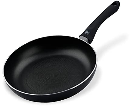 Elo Smart Life Bratpfanne Ø 20 cm mit Wabenboden, Pfanne mit Öl-Dosiersystem, geeignet füralle Herdarten, Aluminium, Schwarz,