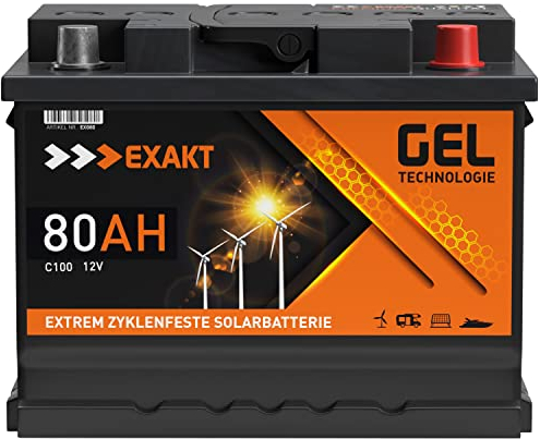 GEL Batterie 80Ah 12V Solarbatterie Wohnmobil Boot Versorgungsbatterie Solar Akku ersetzt 70Ah 75Ah 77Ah 85Ah 90Ah