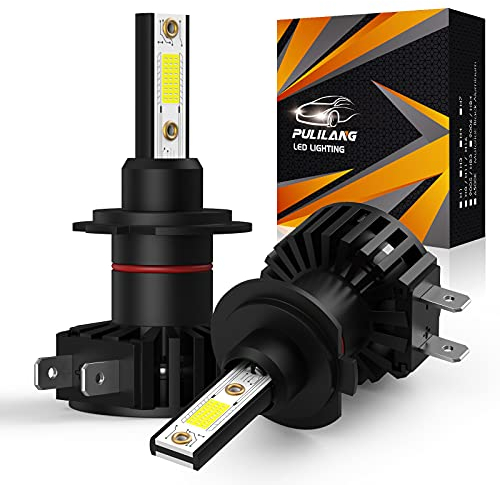 Pulilang Lampadine H7 LED, H7 LED Lampadina 60W 12000LM 6500K Bianco, IP65 Estremamente Luminoso 300% Più Luminosa Della Lampadina Alogena, Per Fari Anabbaglianti Abbaglianti Auto Moto 12V, 2 lampade