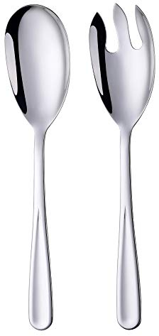 SBOMHS Salatlöffel und Salatgabel Silber Salatbesteck Set aus Edelstahl 2-Stück 30,5 cm(12 Inches) Länge