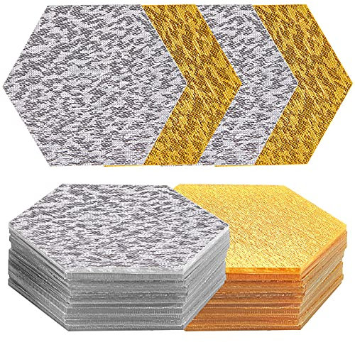 NBEADS 24 Stk. Acrylplatte, Acryl Tischkarte Hexagon Acryltafel Zeichenrohlinge Für Bastelprojekte Tabelle Benutzerdefinierte Namenseinstellungen Karte Gastnamenskarten, Gold Und Silber