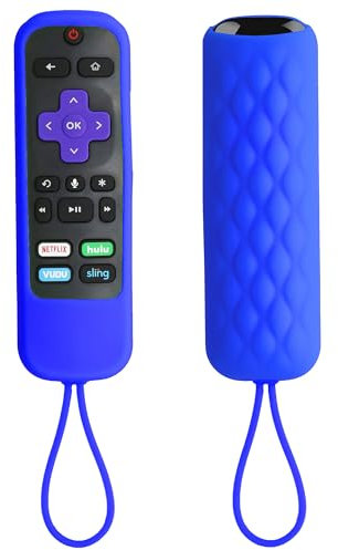 TOKERSE Schutzhülle für TCL Roku TV Dampf Stick 3600R/3800/3900 Fernbedienung – Silikon Schutzhülle für TCL Roku TV Dampf Stick/Voice/Express/Premiere Fernbedienung Ersatz Skin Sleeve – Dunkelblau