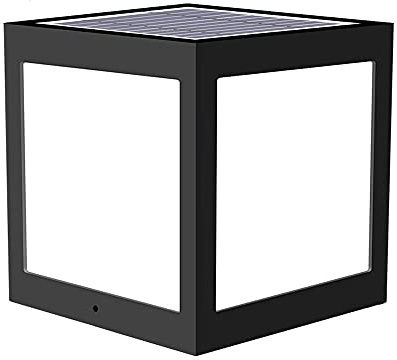 Jadssox Luz de poste de pedestal solar para exteriores IP66 Lámpara de pilar de columna cuadrada impermeable, linterna de césped de paisaje de jardín moderno, iluminación de bolardo de calle de puerta